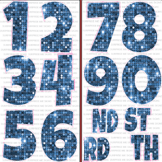 Giant 30 Inch Numbers Yard Card (Many Colors Available PLAIN or SPARKLE)