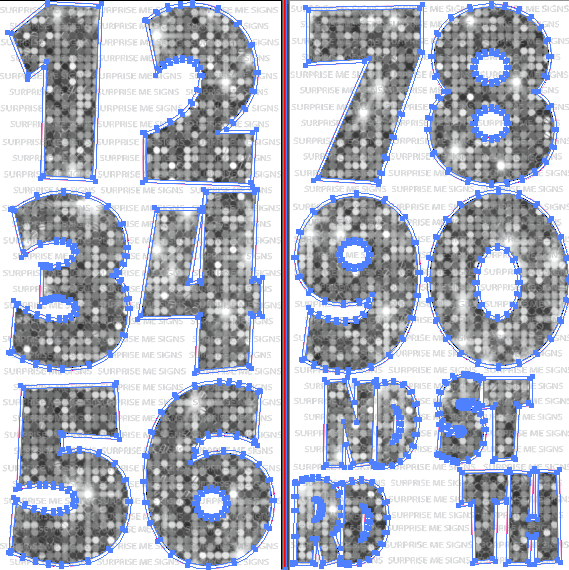 Giant 30 Inch Numbers Yard Card (Many Colors Available PLAIN or SPARKLE)