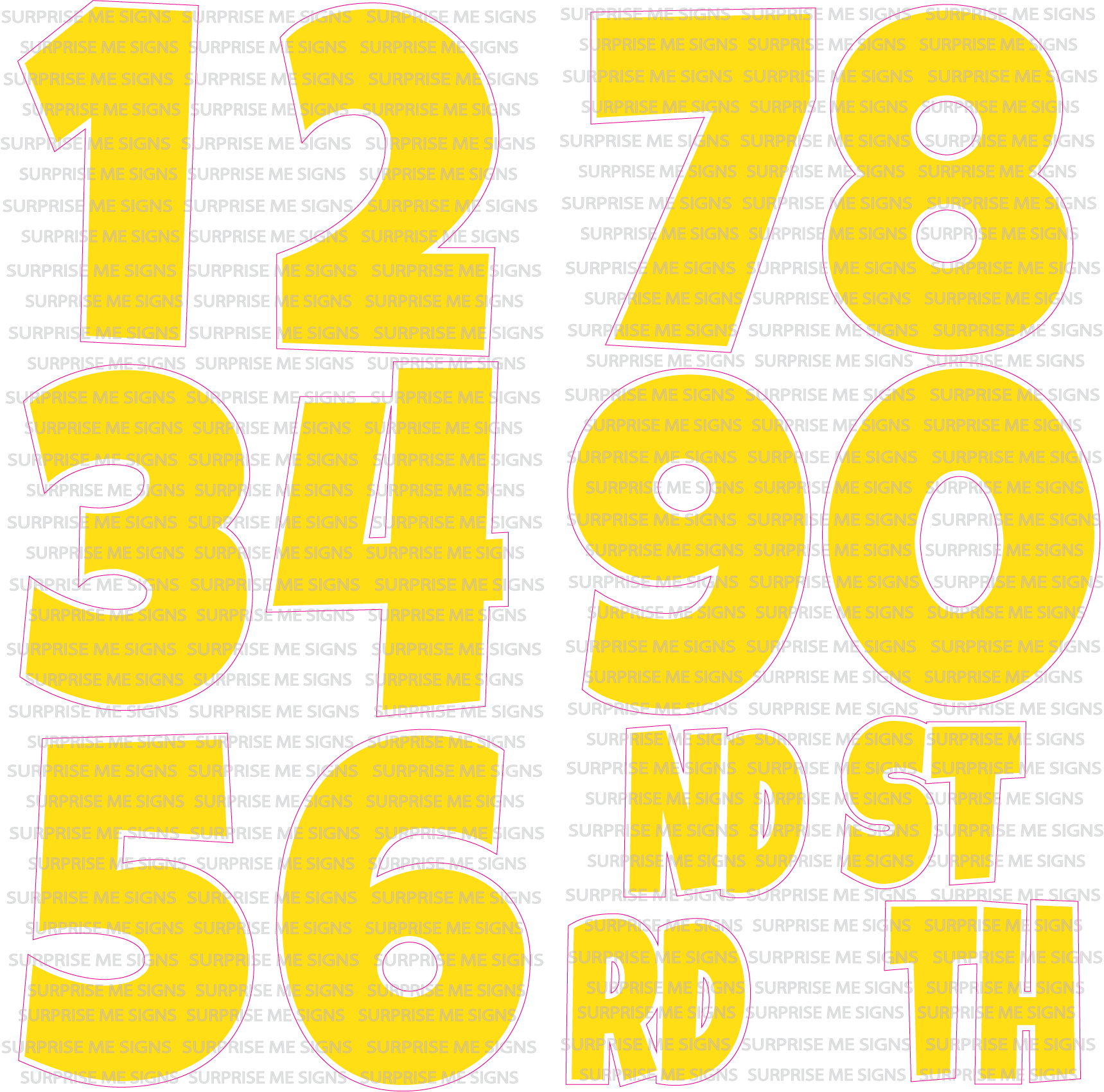 Giant 30 Inch Numbers Yard Card (Many Colors Available PLAIN or SPARKLE)