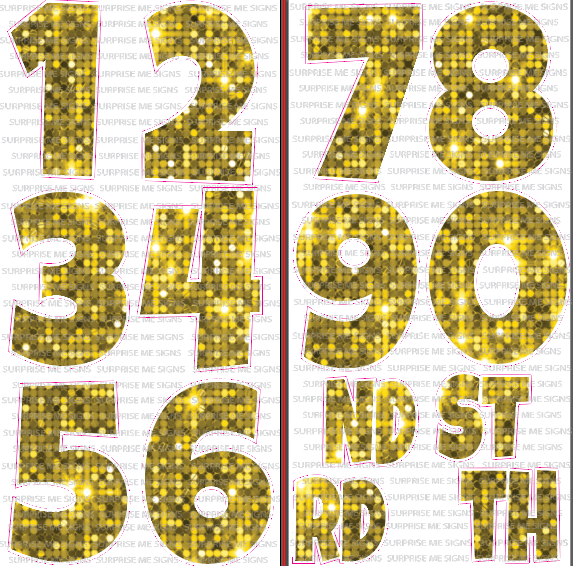 Giant 30 Inch Numbers Yard Card (Many Colors Available PLAIN or SPARKLE)