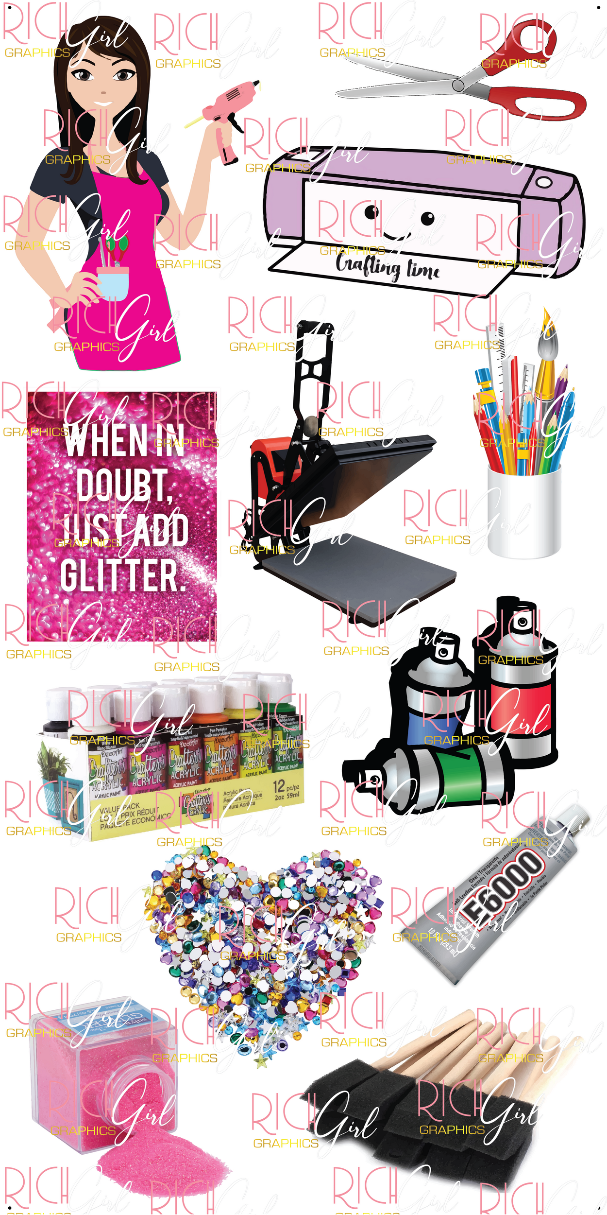 Crafty Girl Yard Card (Dark & Light Skintones Available)