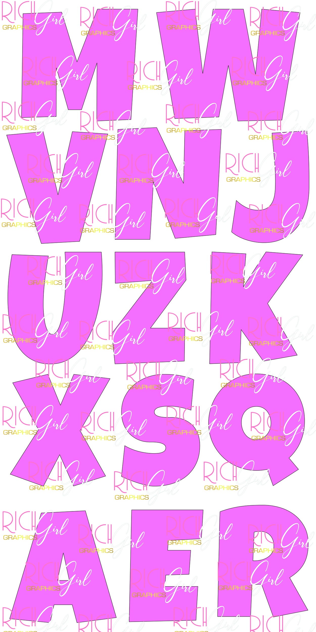 Alphabet Set 18-Inch LG Font Yard Card (Available in Plain and Sparkle)