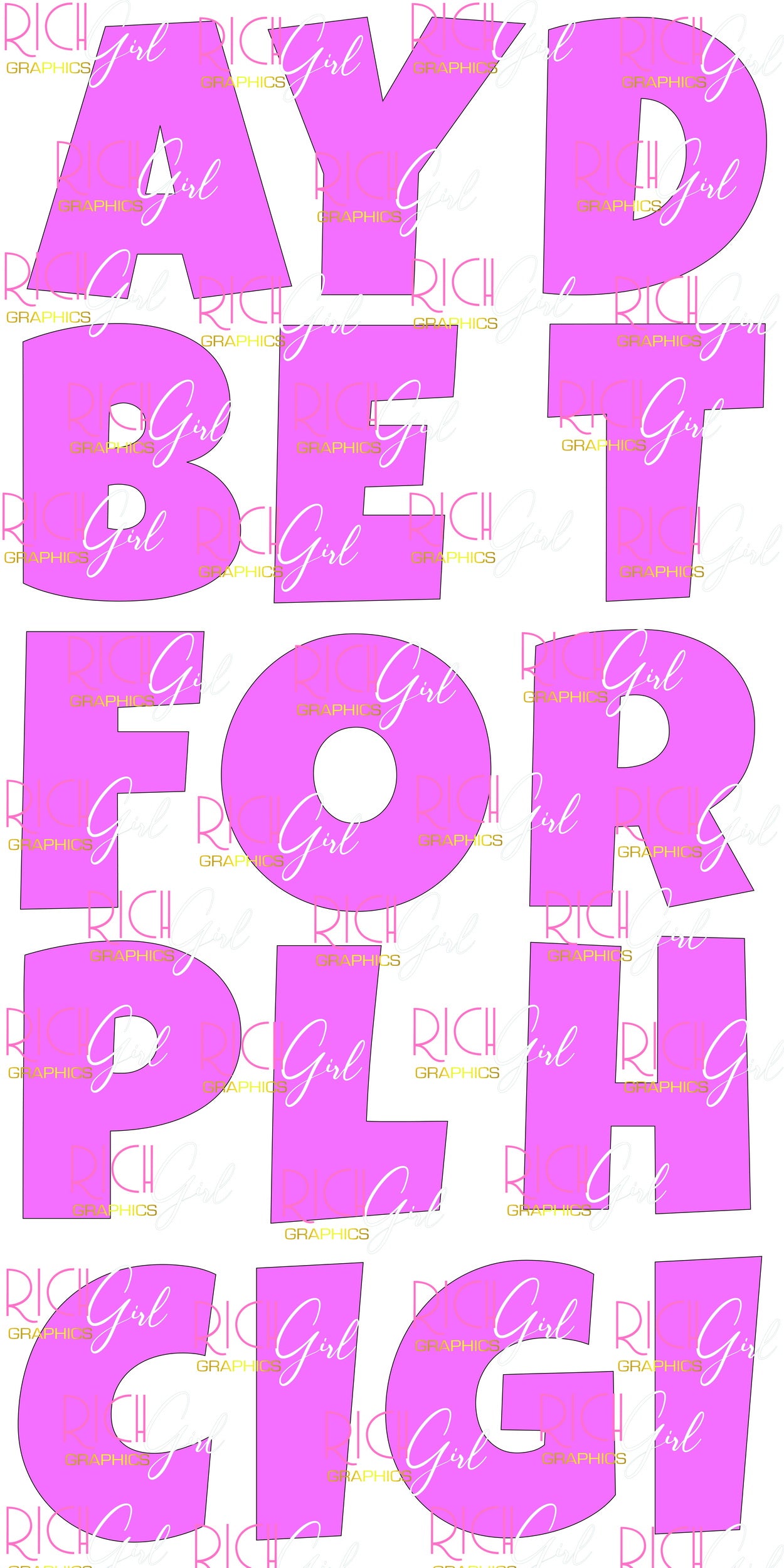 Alphabet Set 18-Inch LG Font Yard Card (Available in Plain and Sparkle)