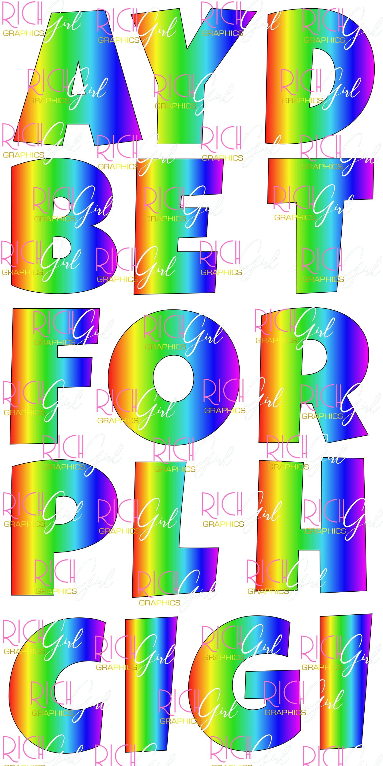 Alphabet Set 18-Inch LG Font Yard Card (Available in Plain and Sparkle)