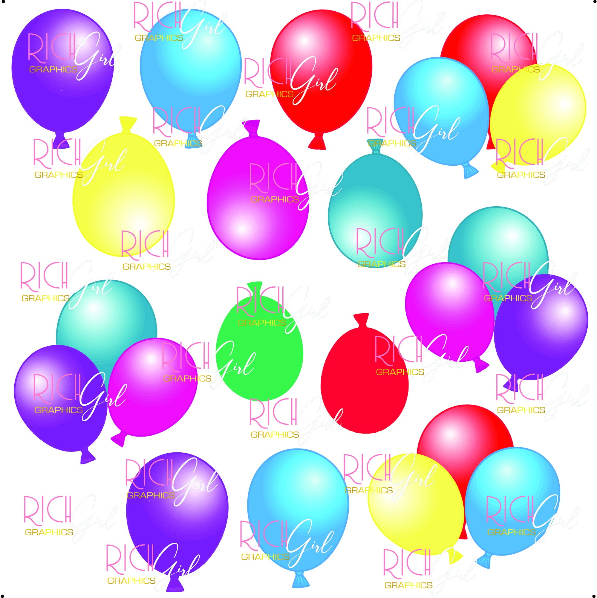 Balloon Flair #1 Single and Cluster Combo Yard Card (Available in Full and Half Sheets)