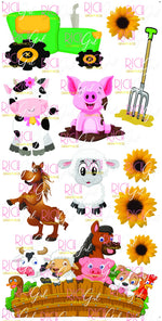 Barnyard Farm Animals Yard Card Set | Farm Birthday Party Lawn Signs