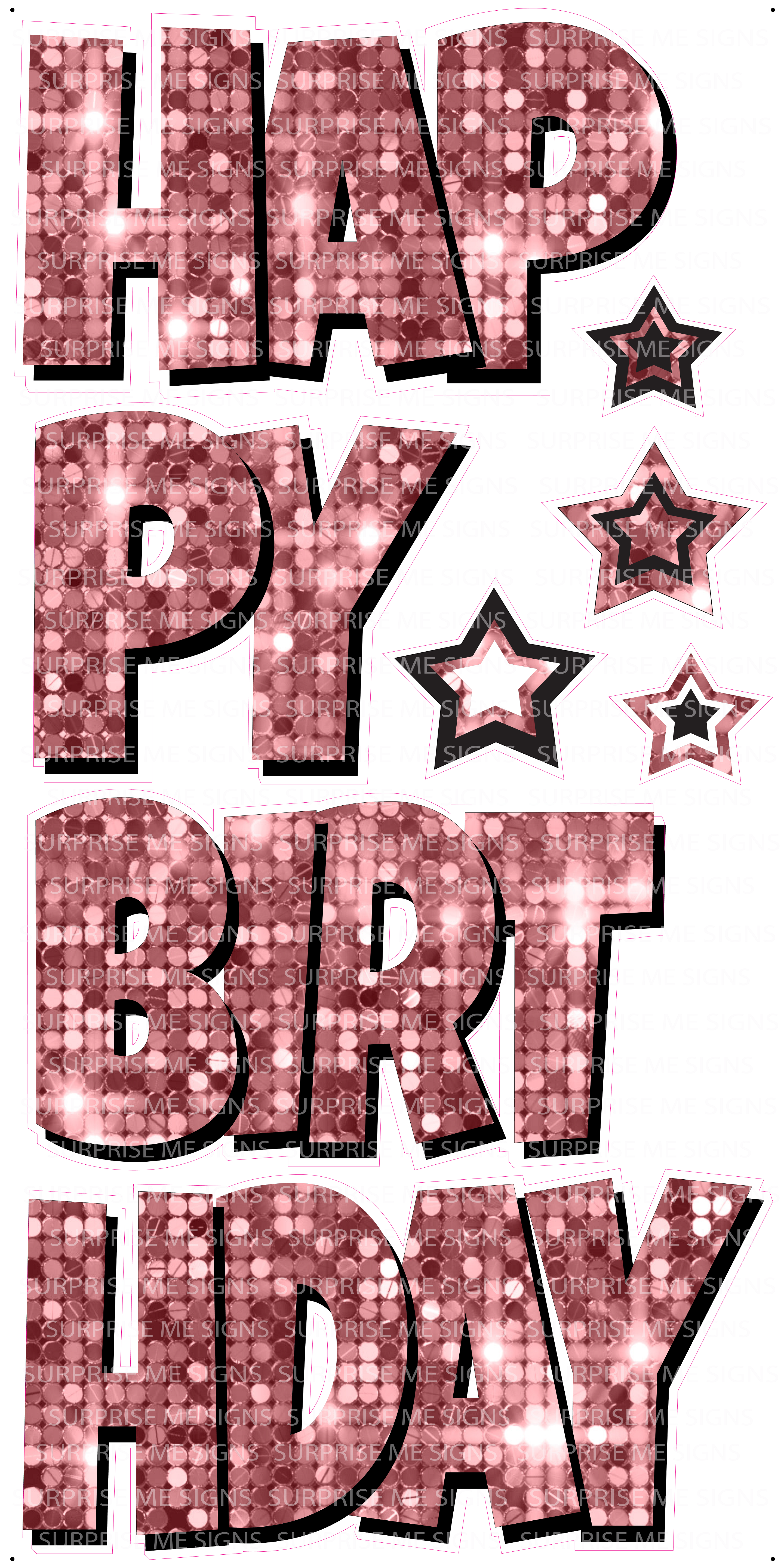 EZ-Set Happy Birthday 24 Inch LG Font Yard Card (any color or pattern available)