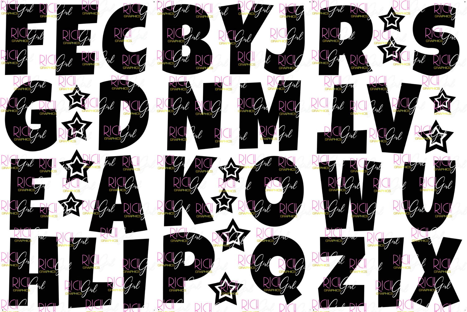 Alphabet Set 23-Inch Luckiest Guy Font Yard Card (Any Color - Available in Plain and Sparkle)