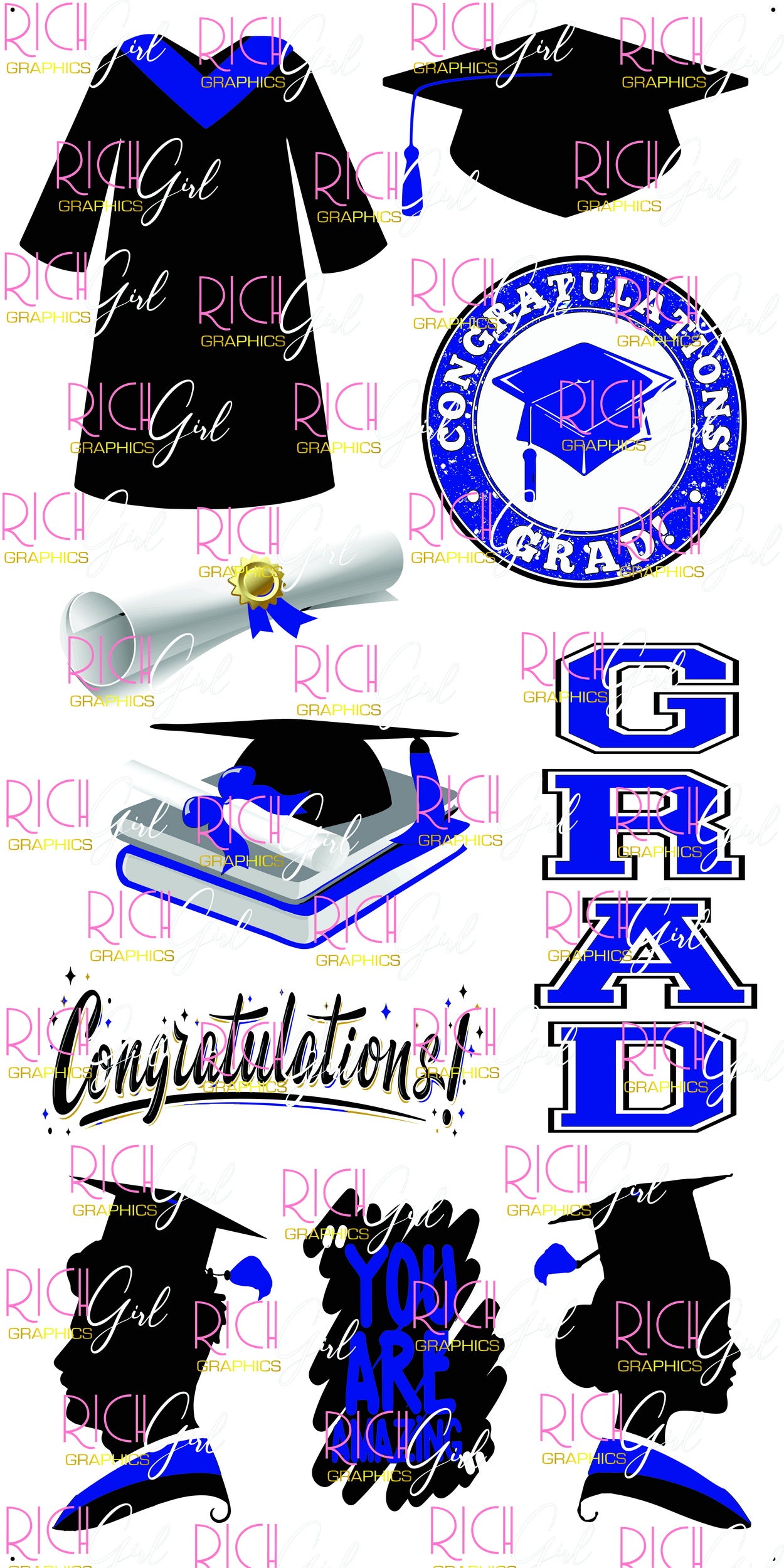 Graduation Flair BLACK Yard Card (Available in Glitter & Plain)