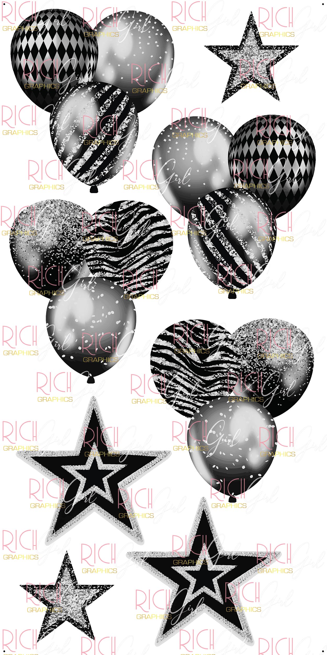 Black and Gray Balloon Bundles