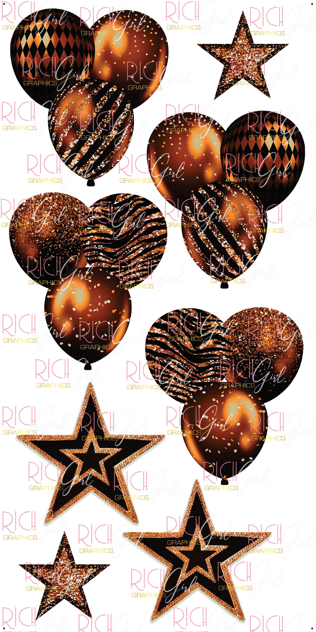 BLACK Balloon Bundles Yard Card