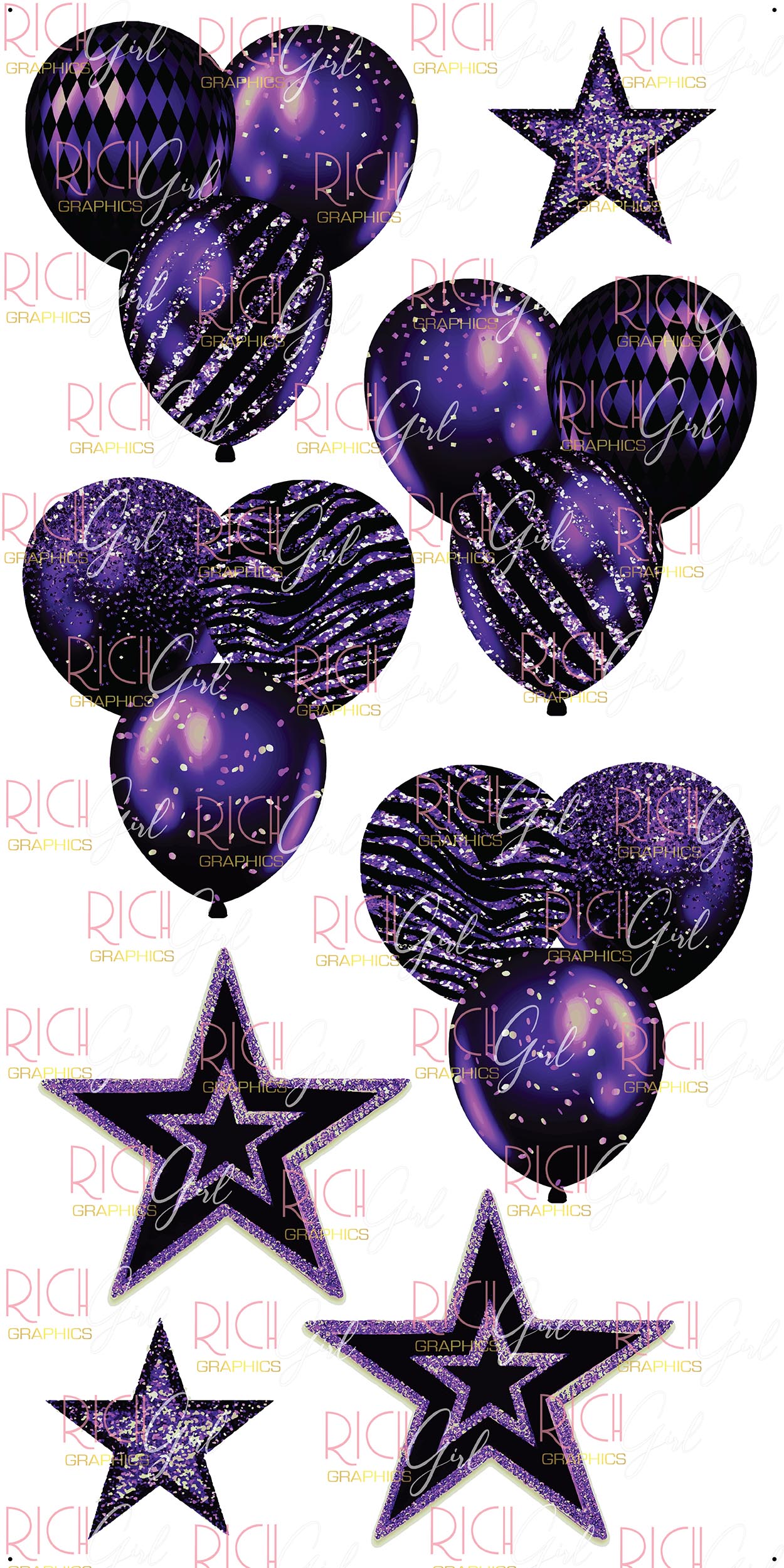 Black and Purple Balloon Bundles