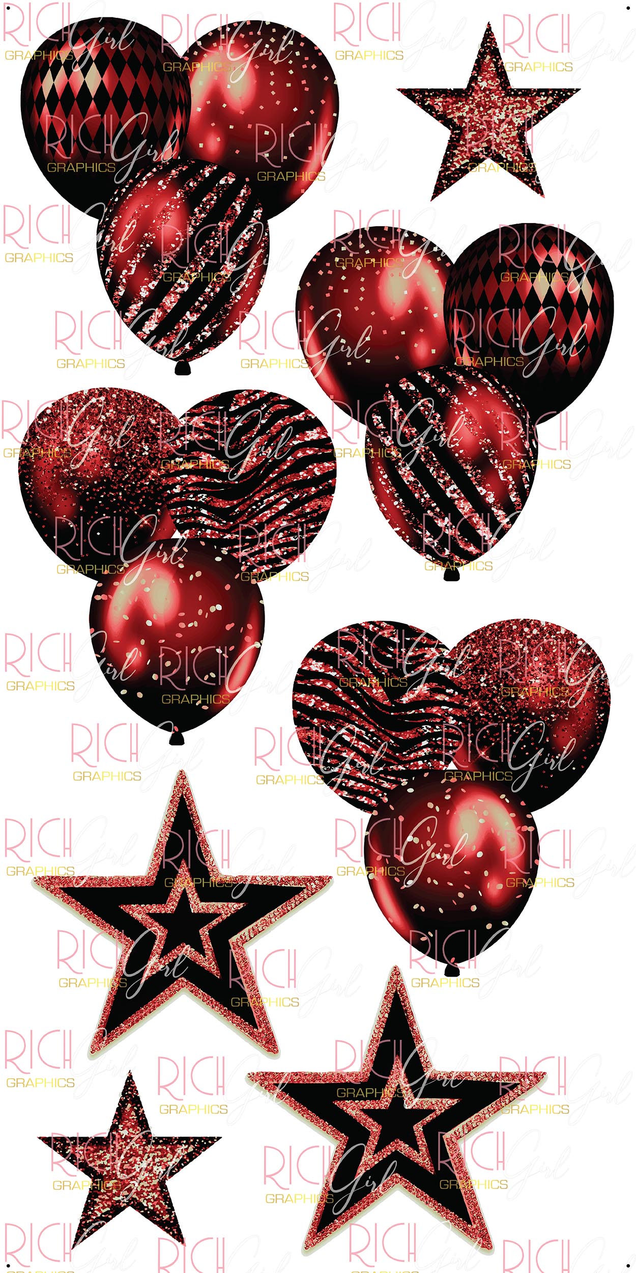 Black and Red Balloon Bundles