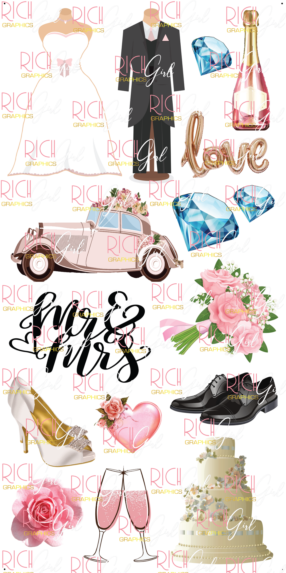 Bride & Groom Yard Card (Available In Dark and Light Skintone)