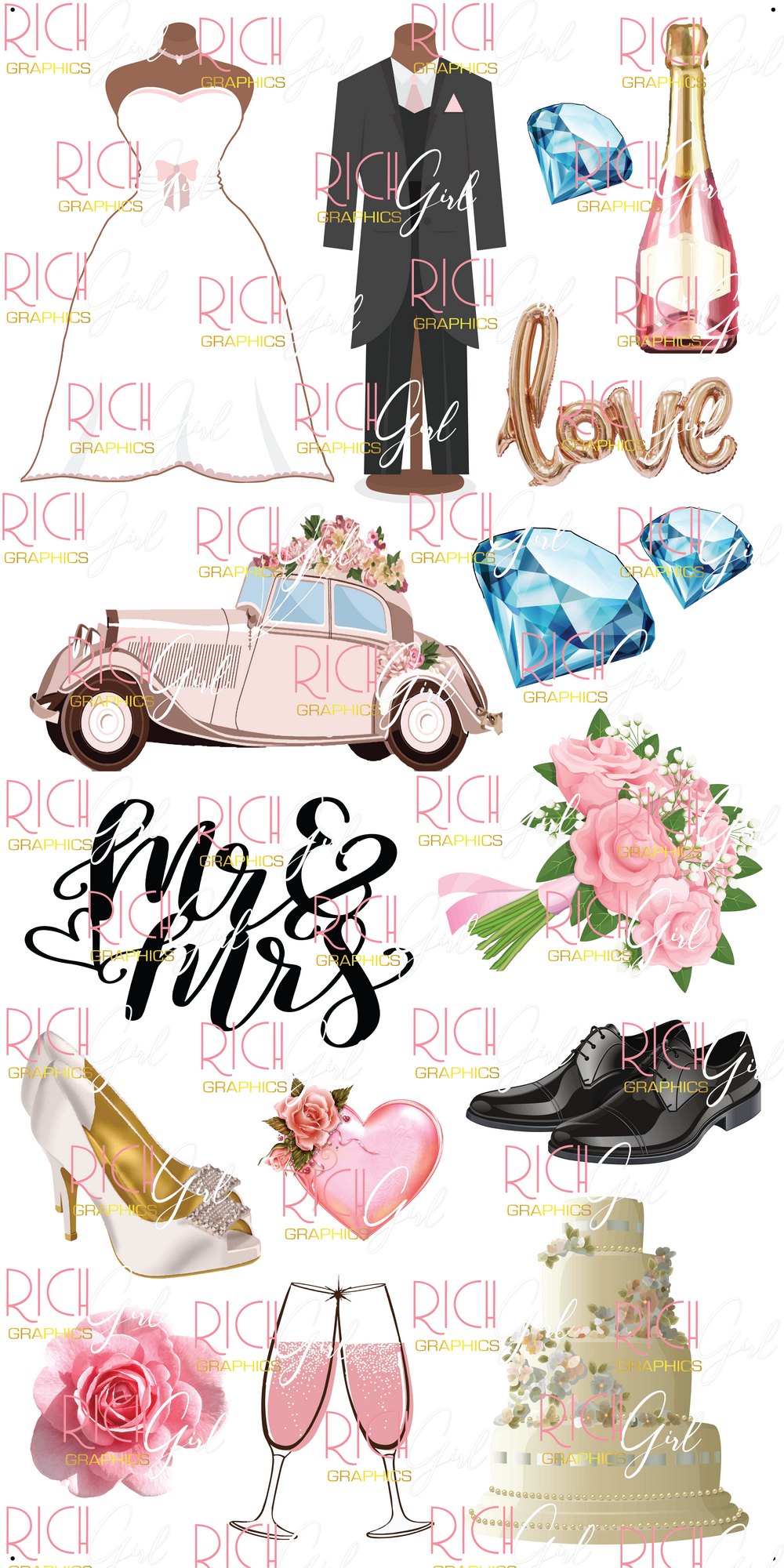 Bride & Groom Yard Card (Available In Dark and Light Skintone)