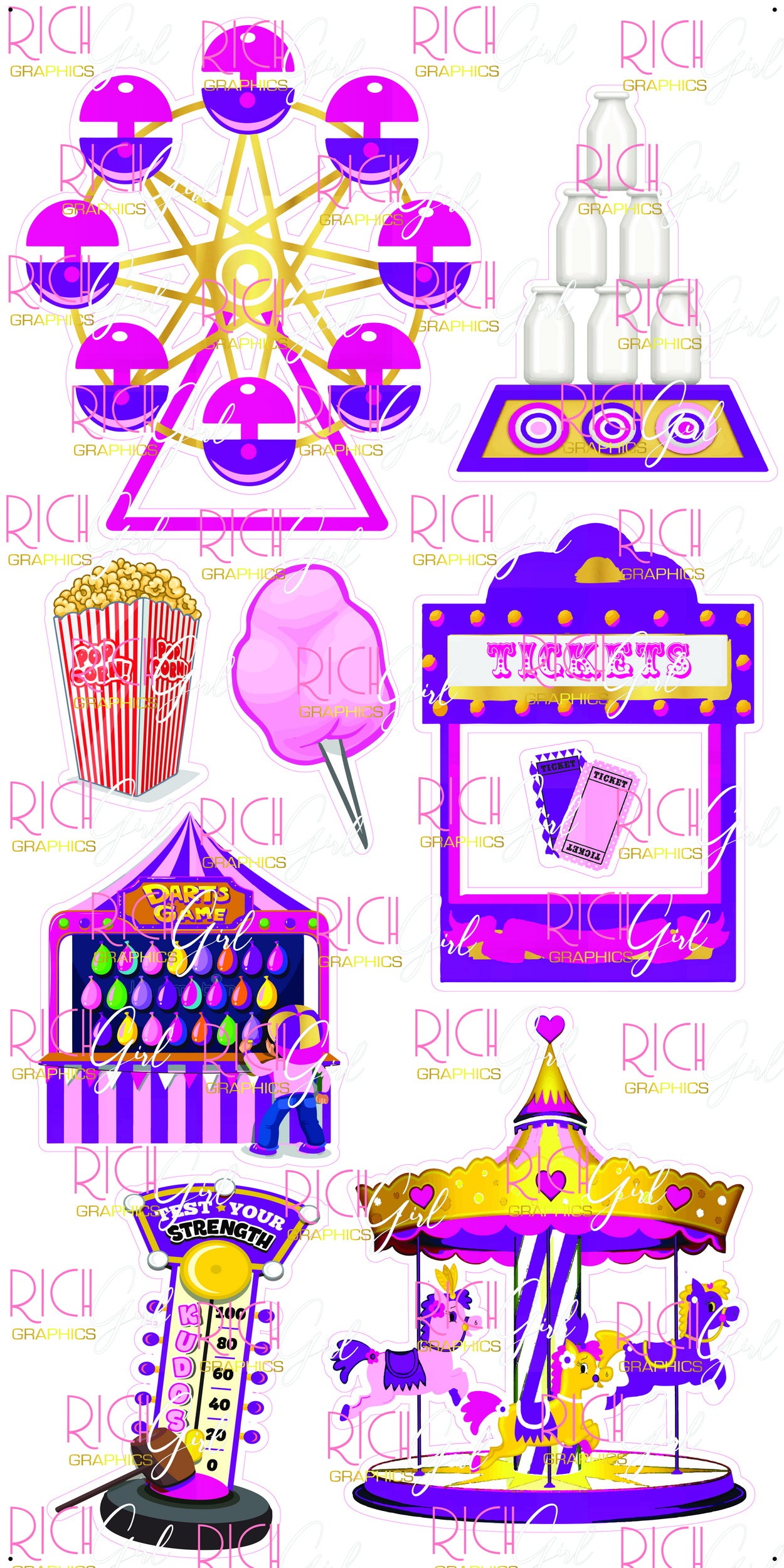 Carnival Fun Yard Card (2 Color Options Available)