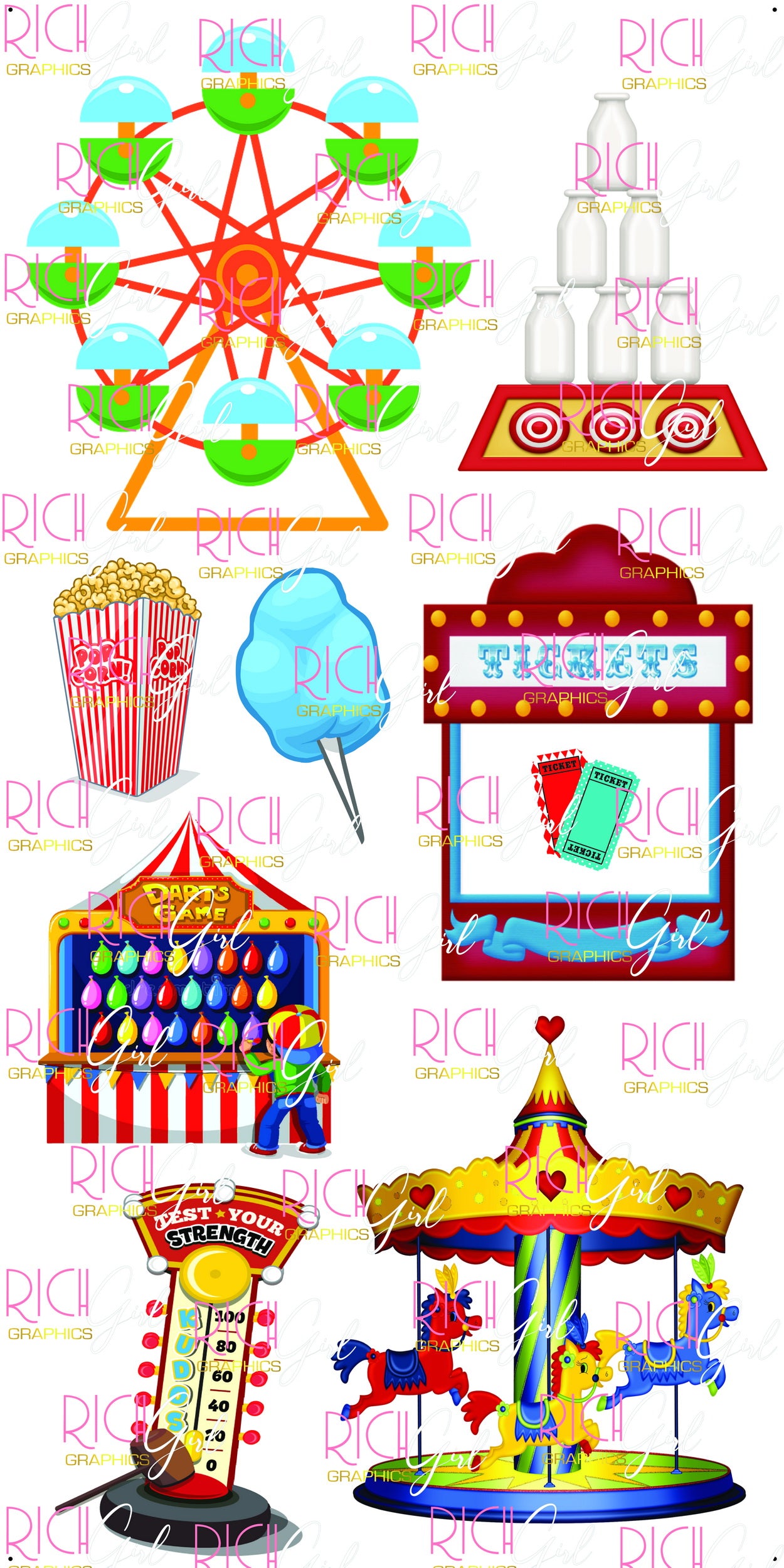 Carnival Fun Yard Card (2 Color Options Available)