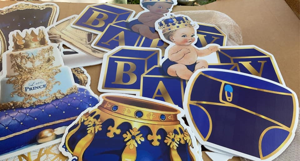 Golden Prince Baby BOY Yard Card