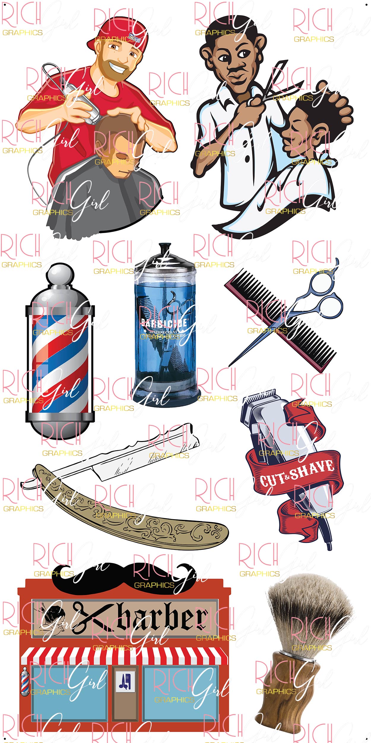 Cuts and Fades Yard Card