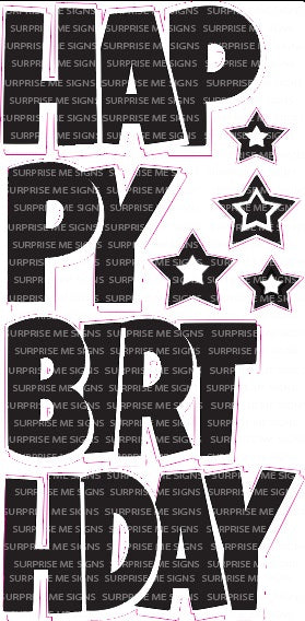 EZ-Set Happy Birthday 24 Inch LG Font Yard Card (any color or pattern available)