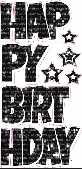 EZ-Set Happy Birthday 24 Inch LG Font Yard Card (any color or pattern available)