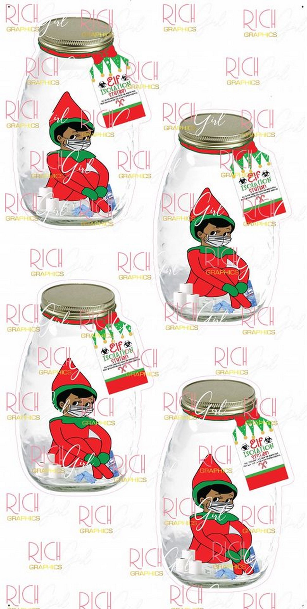 4-Piece Quarantine Elf In A Jar Yard Card (3 Options Available)