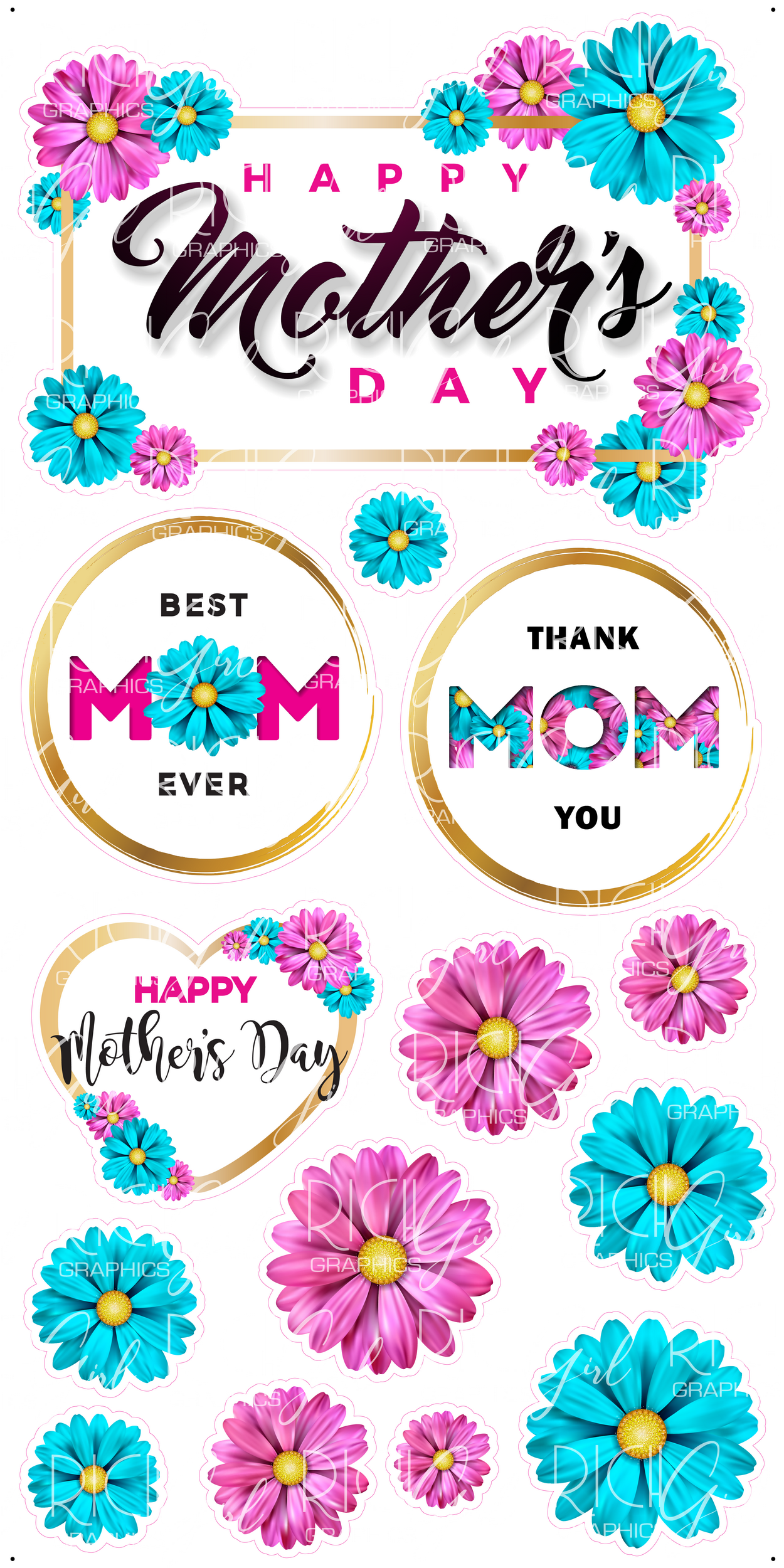 Flowers For Mom Yard Card