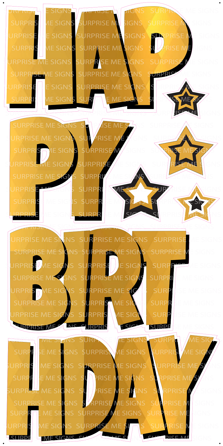 EZ-Set Happy Birthday 24 Inch LG Font Yard Card (any color or pattern available)