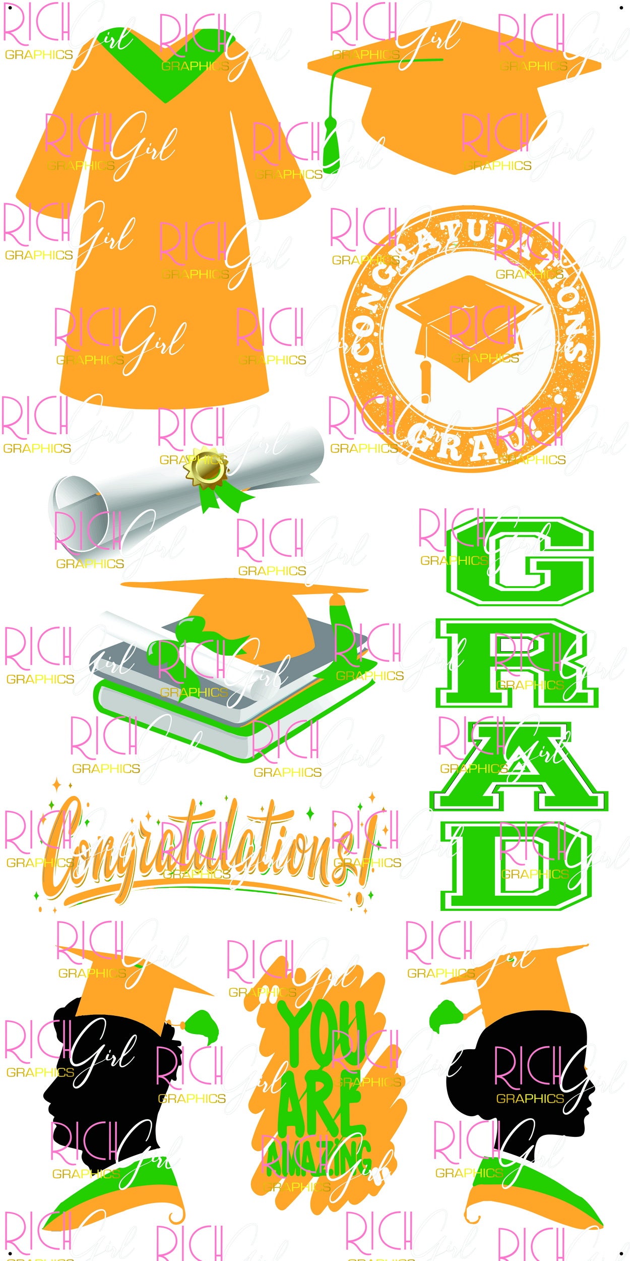 Graduation Flair GOLD Yard Card (Available in Glitter & Plain)