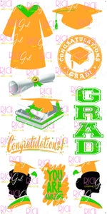Graduation Flair GOLD Yard Card (Available in Glitter & Plain)