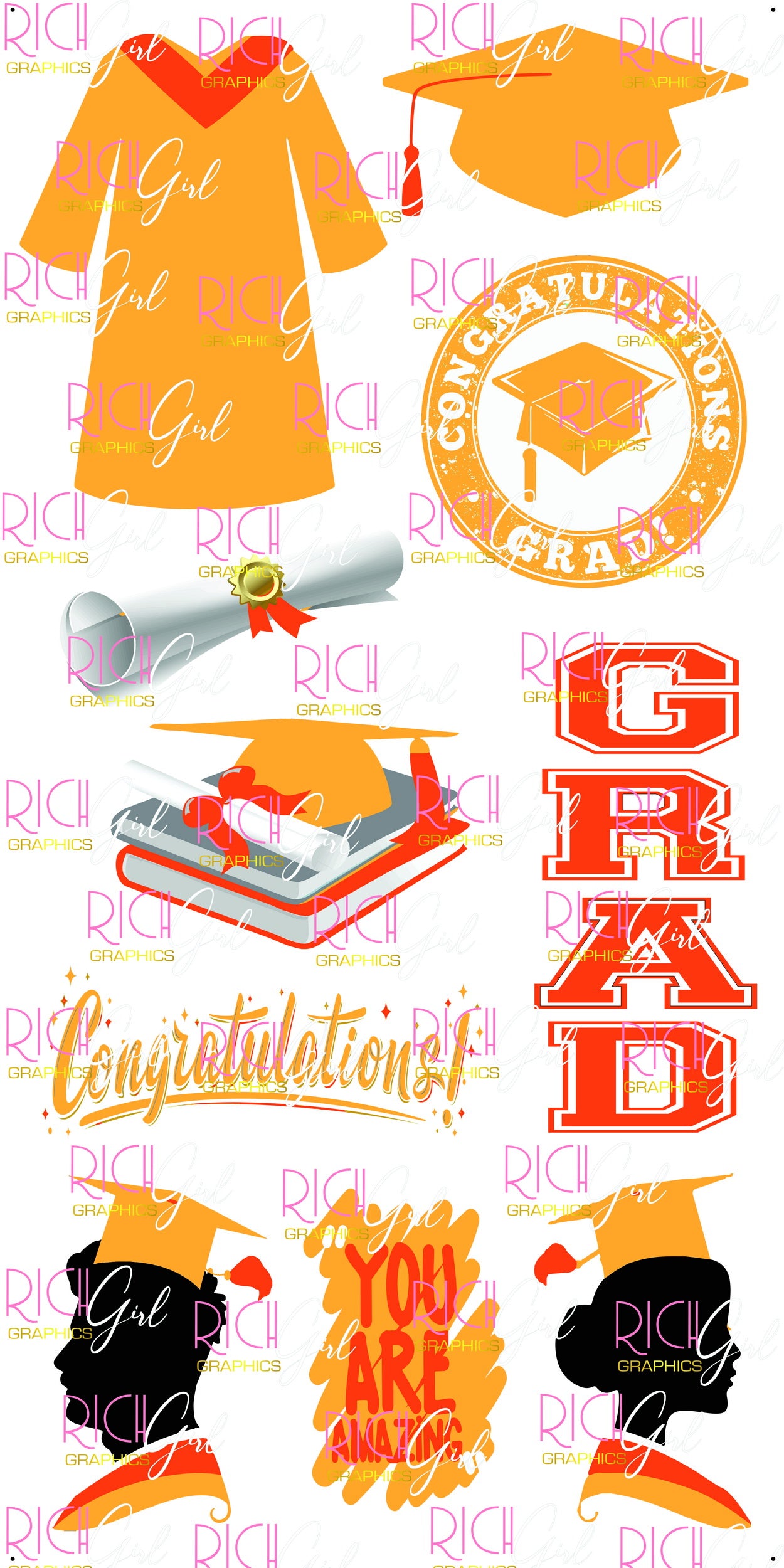 Graduation Flair GOLD Yard Card (Available in Glitter & Plain)