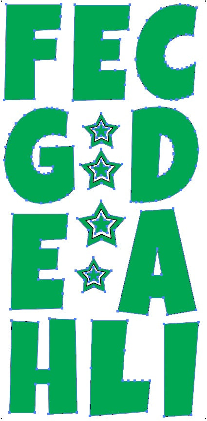 Alphabet Set 23-Inch Luckiest Guy Font Yard Card (Any Color - Available in Plain and Sparkle)