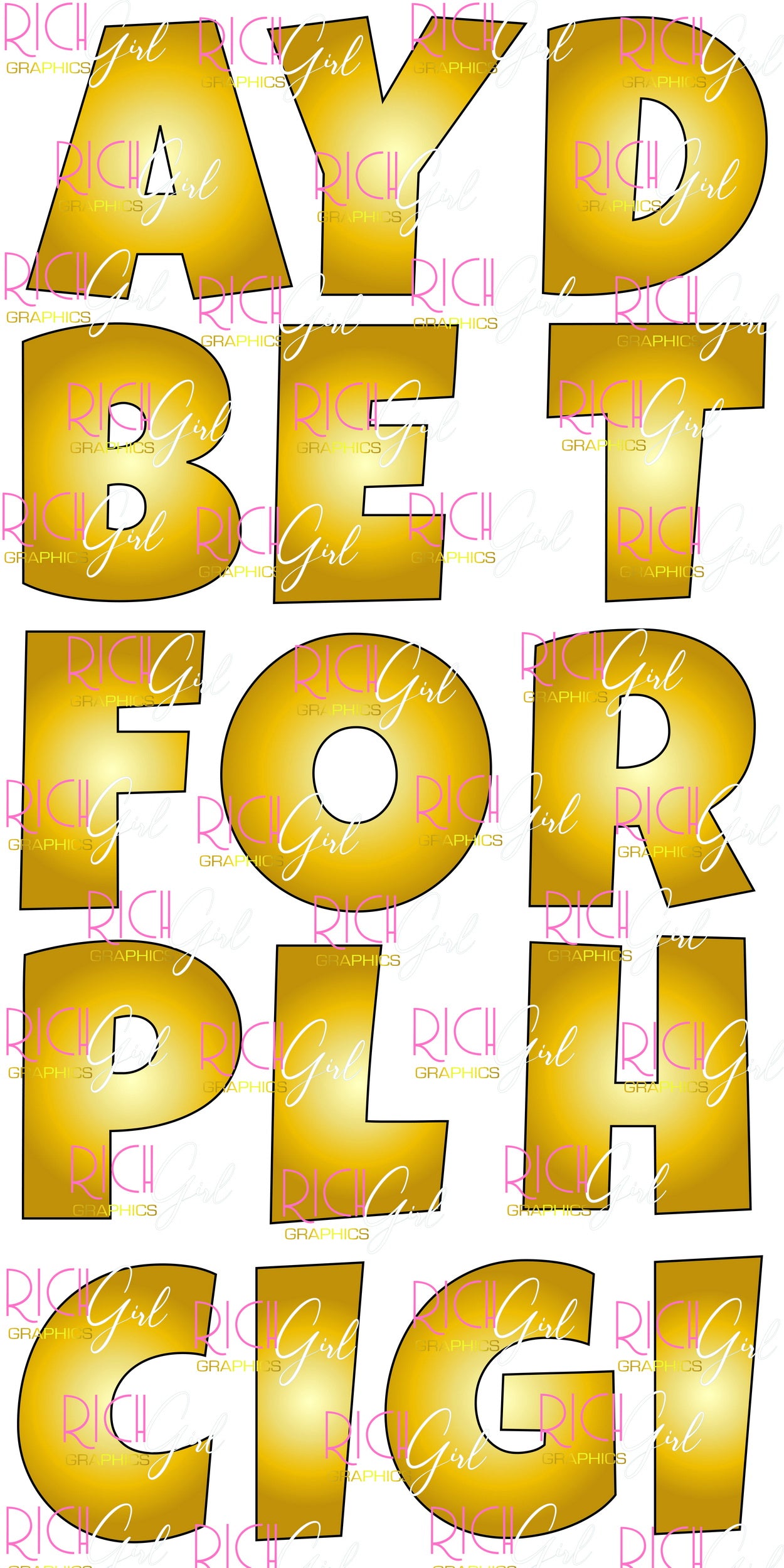 Alphabet Set 18-Inch LG Font Yard Card (Available in Plain and Sparkle)