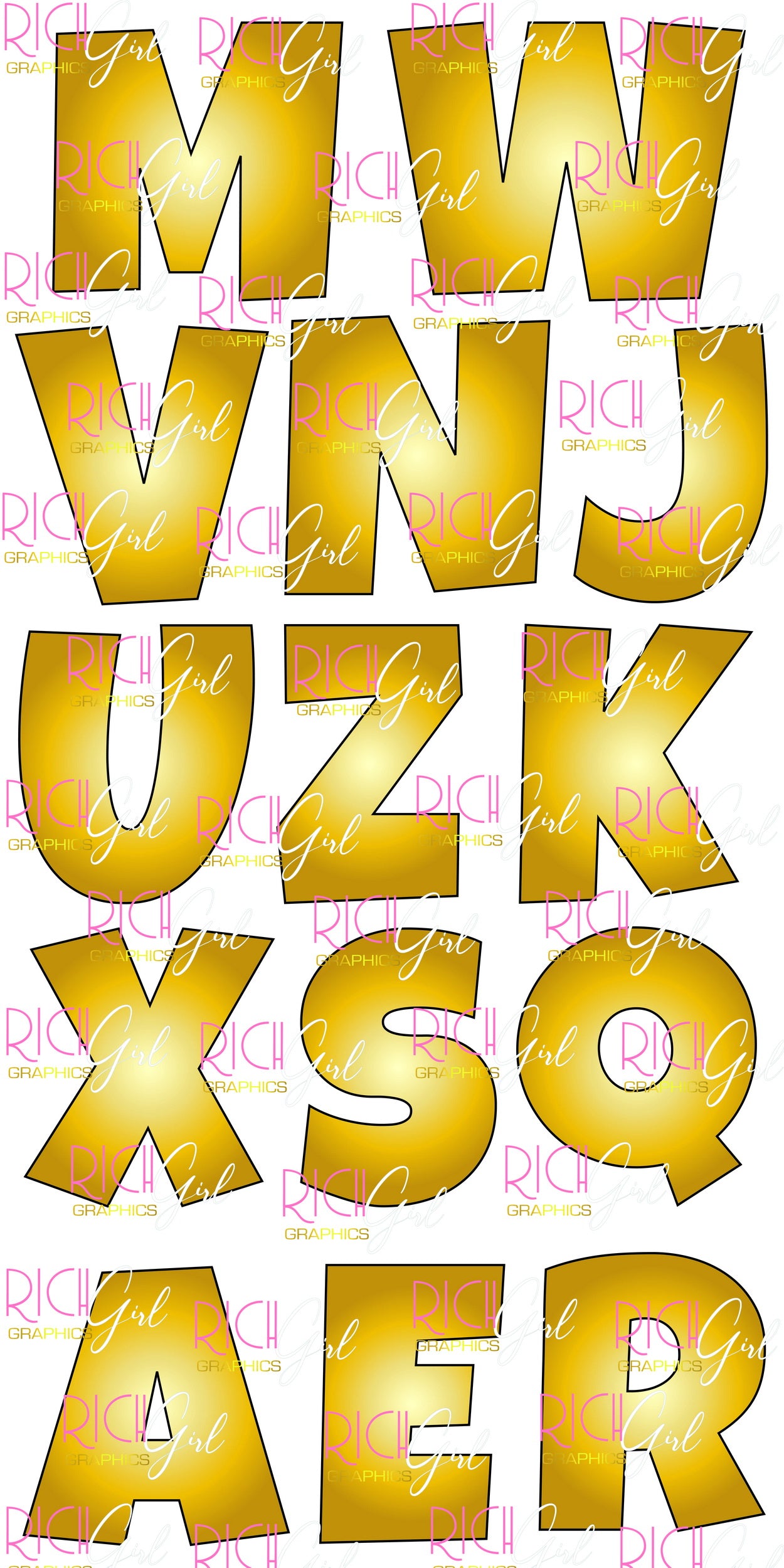 Alphabet Set 18-Inch LG Font Yard Card (Available in Plain and Sparkle)