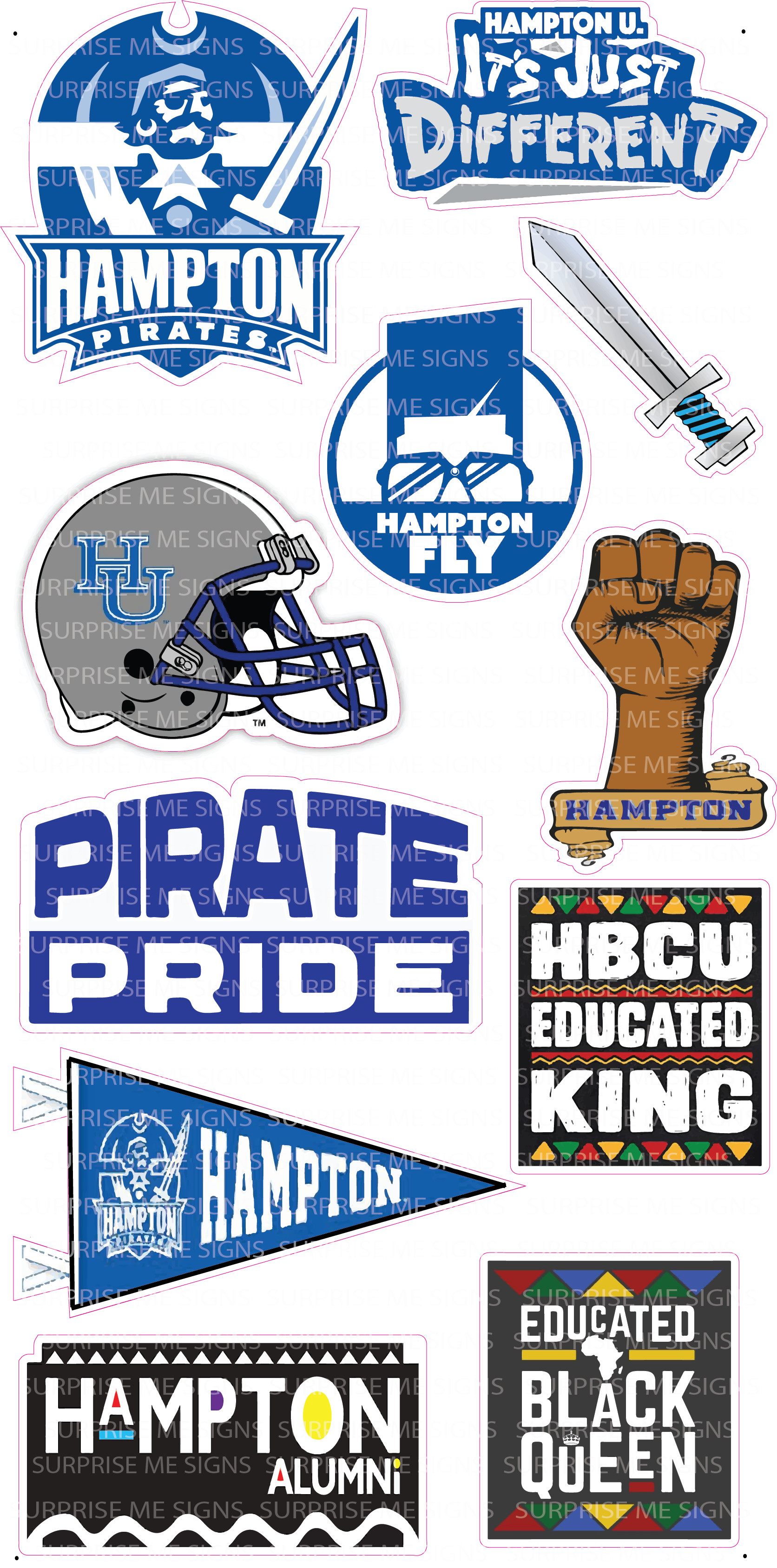 Hampton University Pirates Yard Card