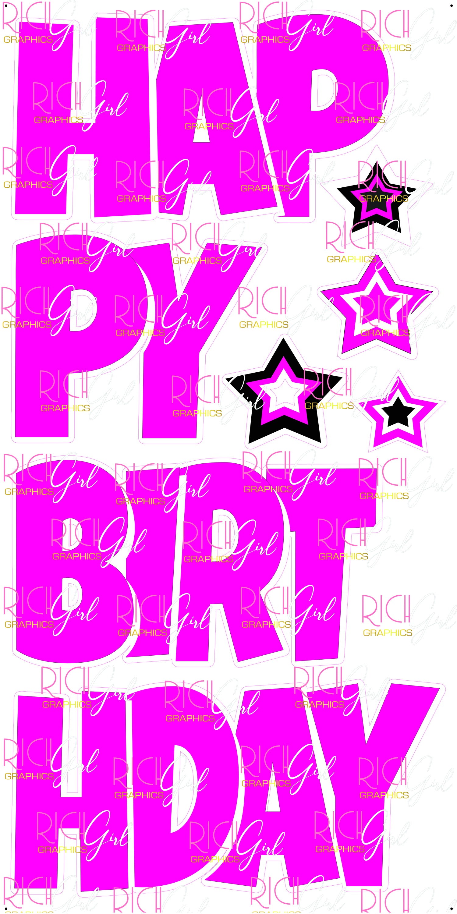 EZ-Set Happy Birthday 24 Inch LG Font Yard Card (any color or pattern available)