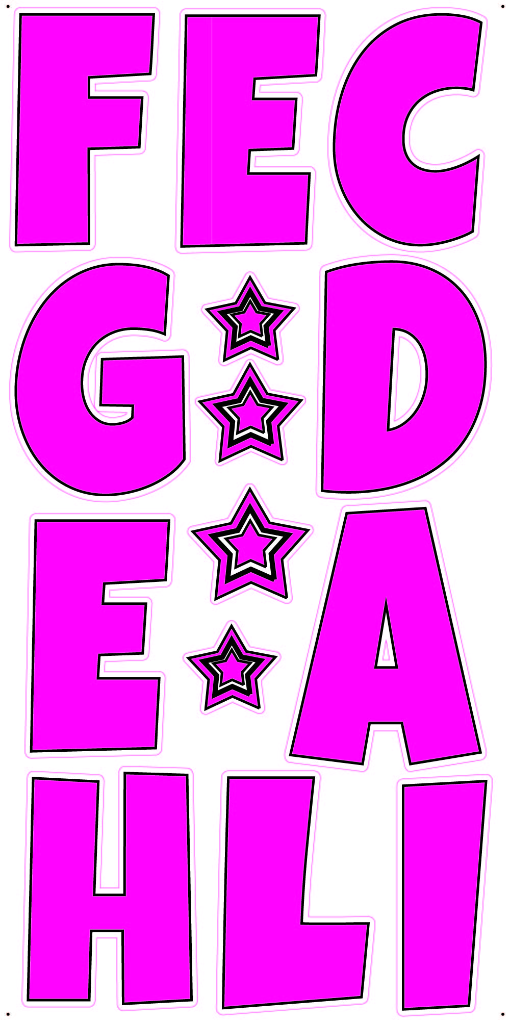 Alphabet Set 23-Inch Luckiest Guy Font Yard Card (Any Color - Available in Plain and Sparkle)