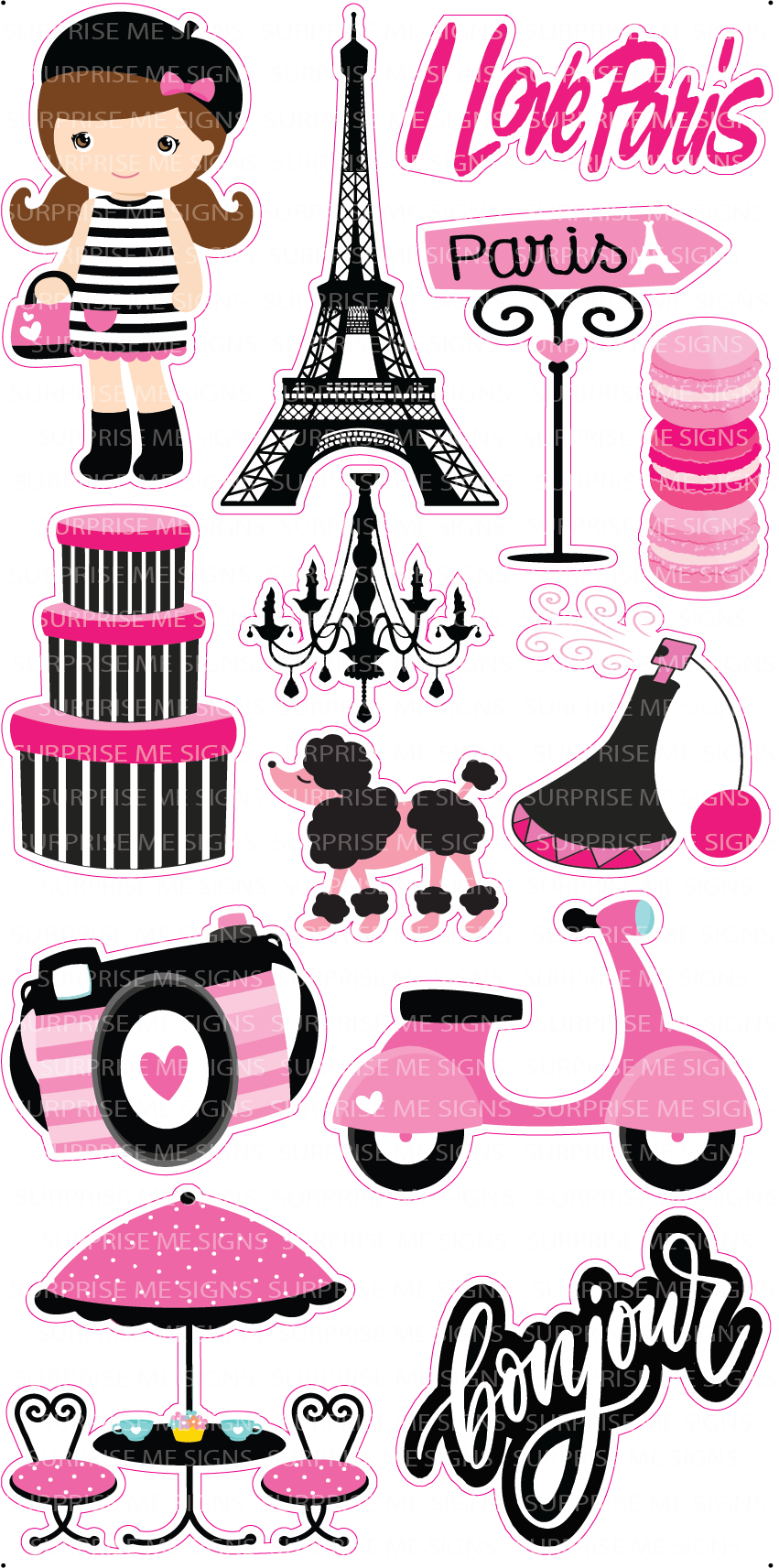 I Love PARIS! Yard Card (Dark and Light Skintones Available)