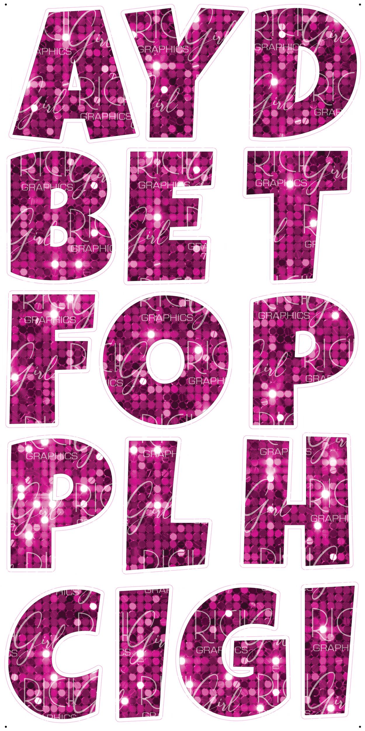 Alphabet Set 18-Inch LG Font Yard Card (Available in Plain and Sparkle)