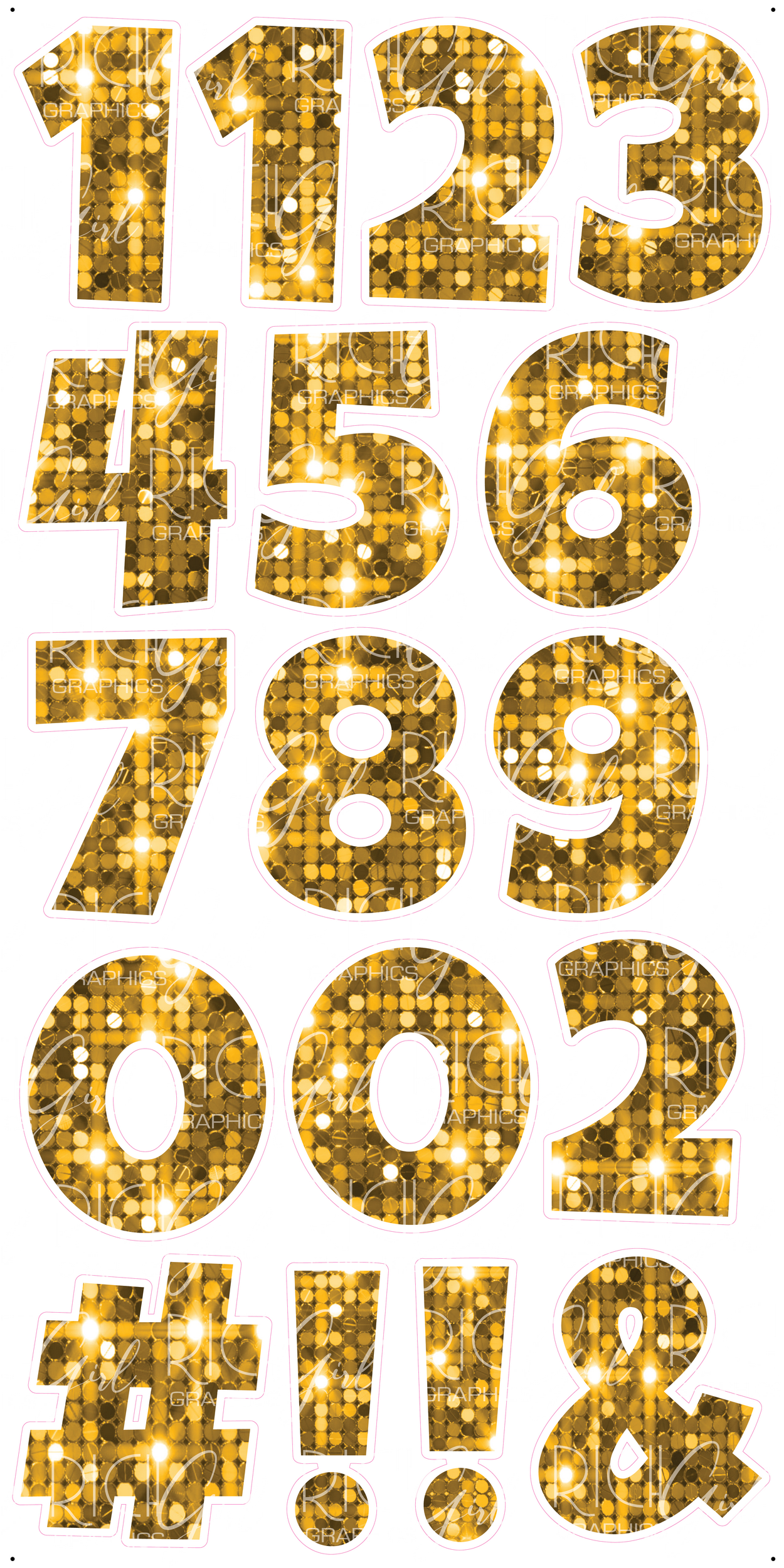 Number Set 18-Inch LG Font Yard Card (Available in Plain and Sparkle)