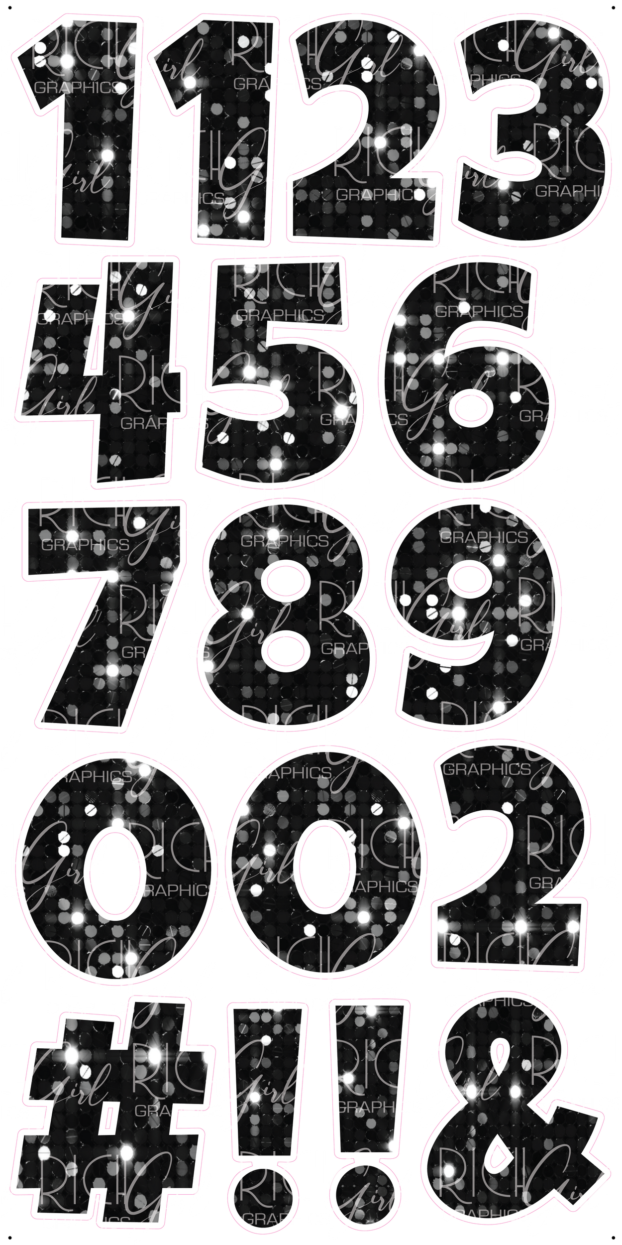 Number Set 18-Inch LG Font Yard Card (Available in Plain and Sparkle)