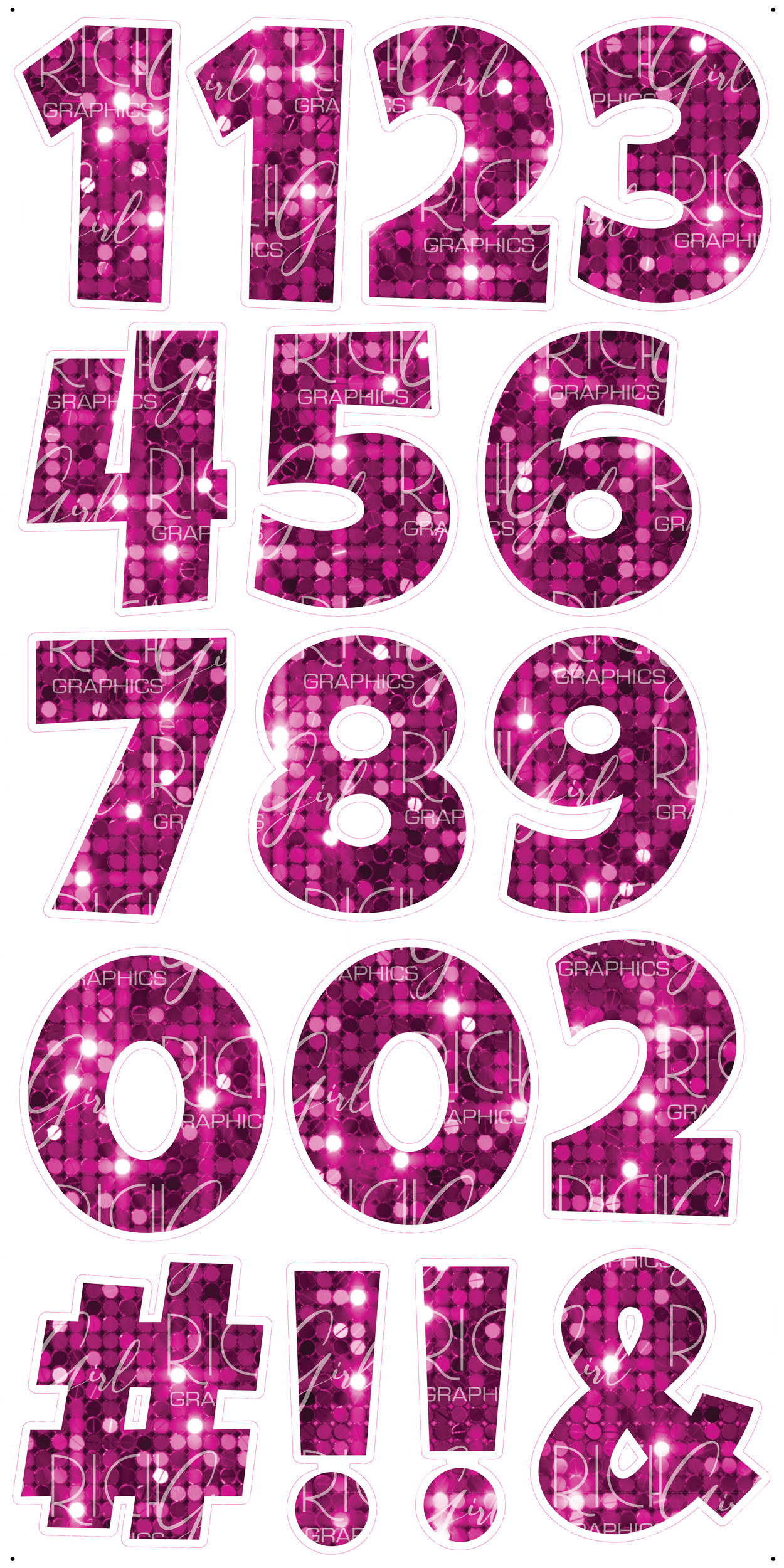 Number Set 18-Inch LG Font Yard Card (Available in Plain and Sparkle)