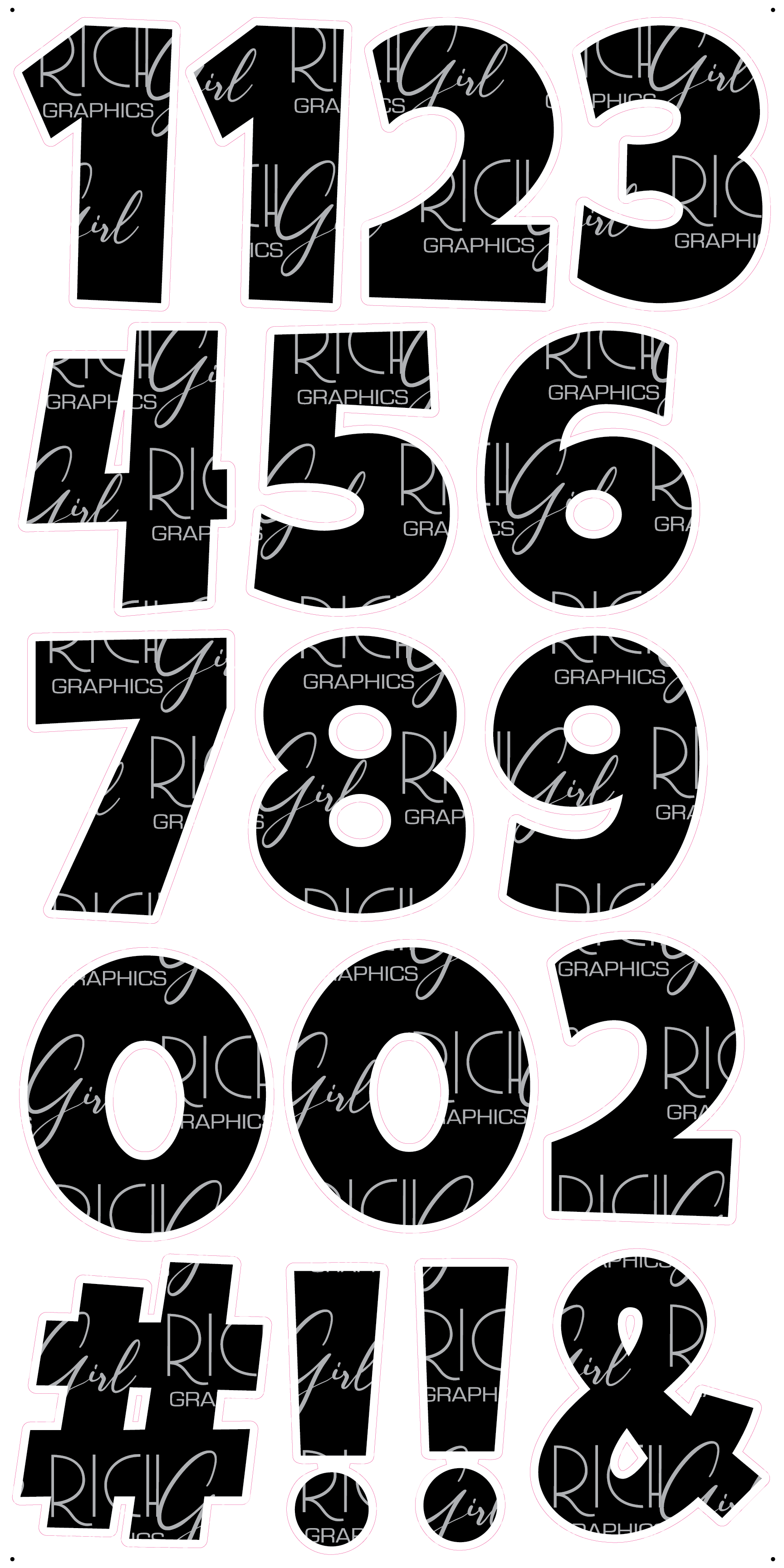18 In Font Number Set 18-Inch LG Font Yard Card (Available in Plain and Sparkle ...