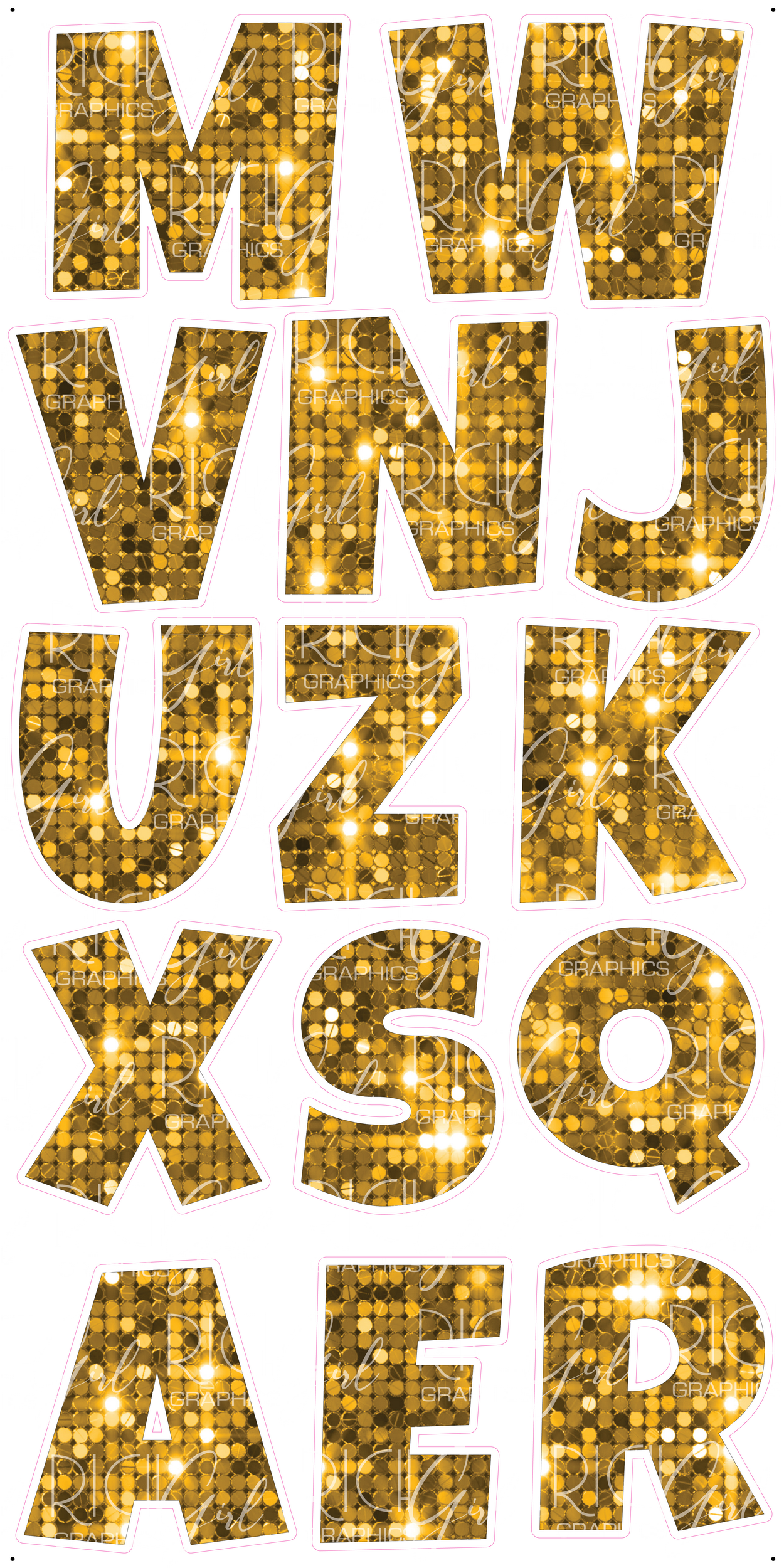 Alphabet Set 18-Inch LG Font Yard Card (Available in Plain and Sparkle)