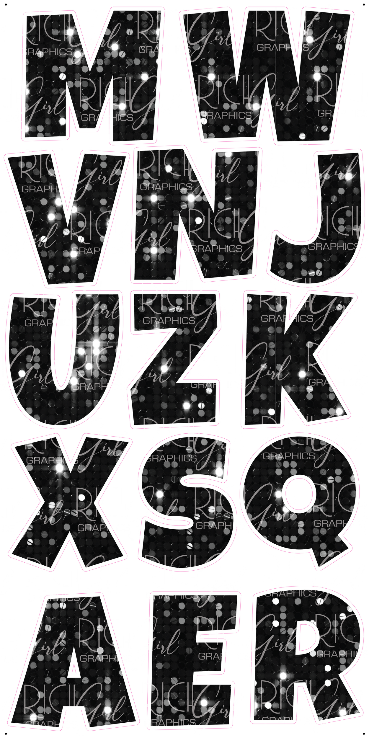 Alphabet Set 18-Inch LG Font Yard Card (Available in Plain and Sparkle)