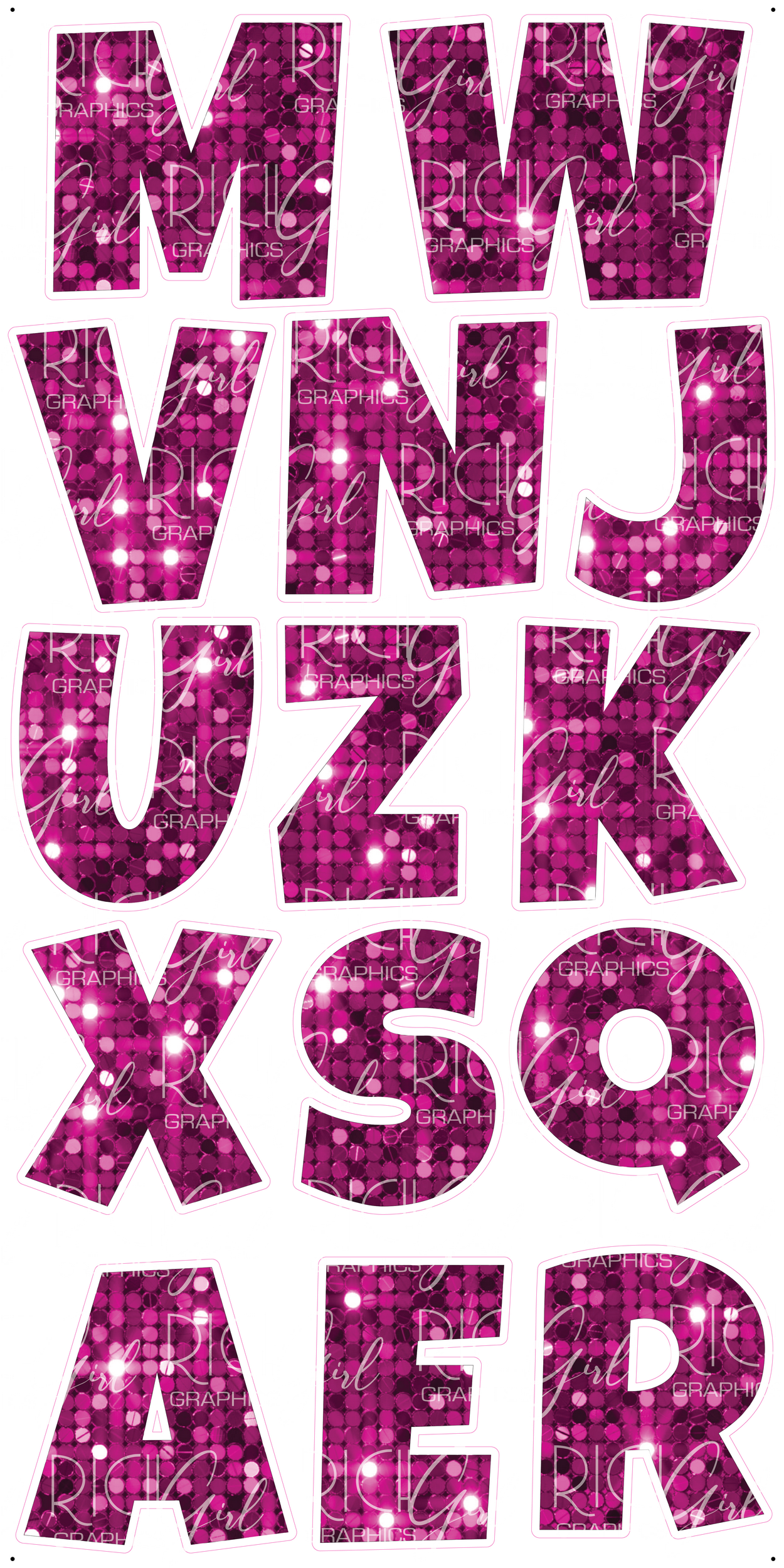 Alphabet Set 18-Inch LG Font Yard Card (Available in Plain and Sparkle)