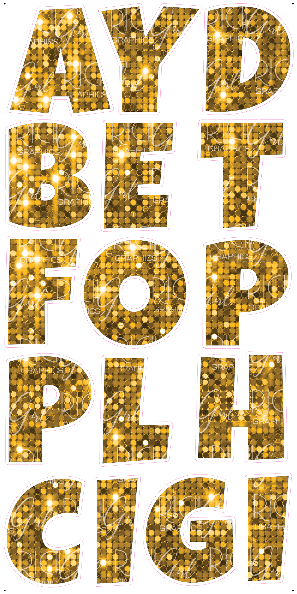 Alphabet Set 18-Inch LG Font Yard Card (Available in Plain and Sparkle)