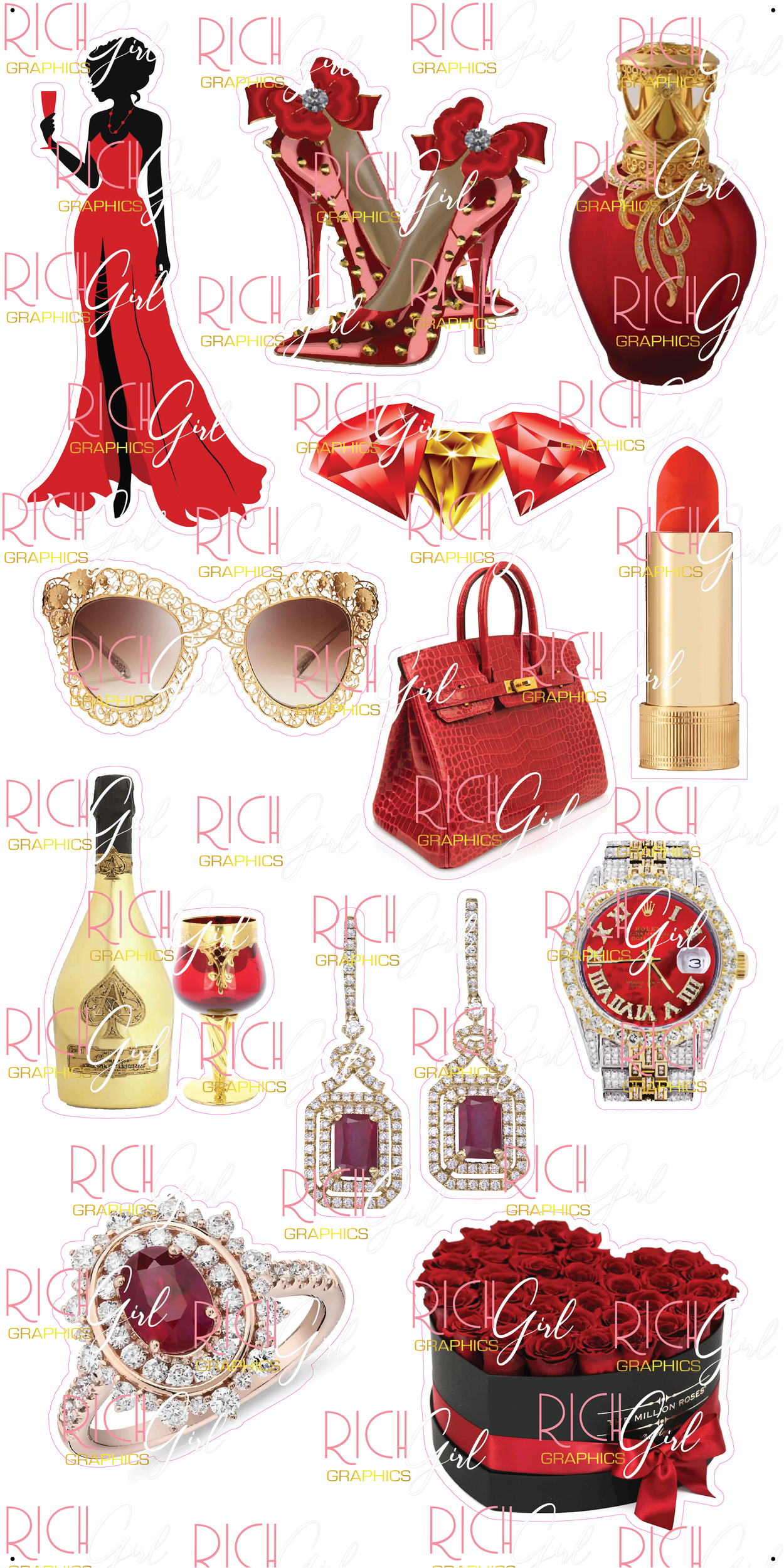 Lady In Red Yard Card