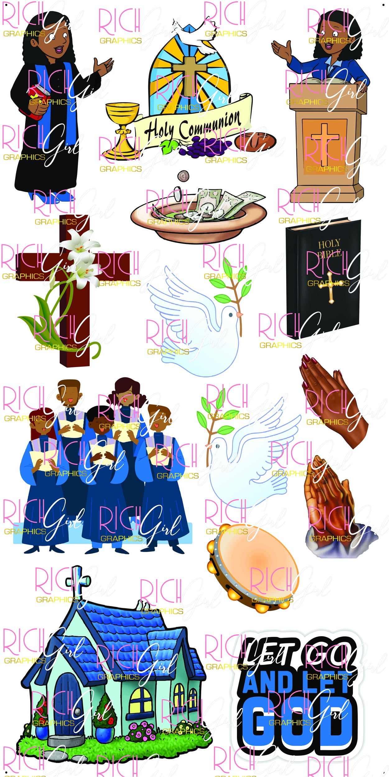 Let Go & Let God Yard Card (Available in 2 Skintones AND Male or Female)