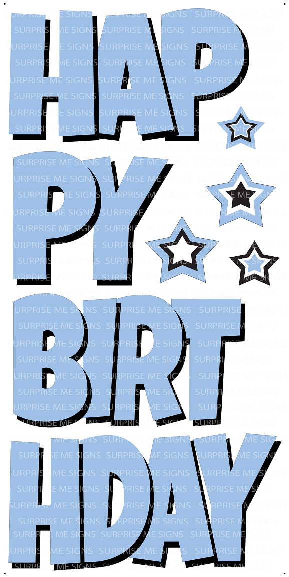 EZ-Set Happy Birthday 24 Inch LG Font Yard Card (any color or pattern available)